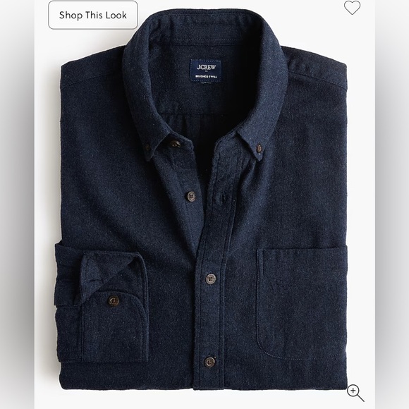 J. Crew Navy Brushed Twill Shirt - Picture 3 of 5